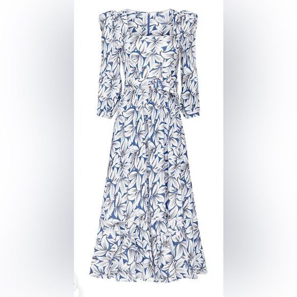 Jonathan Simkhai Dresses & Skirts - Simkhai Ella Floral Blue and White Women's Midi Dress Sz 8